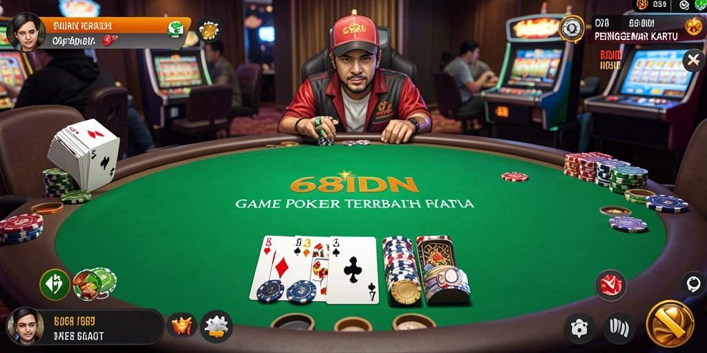 Tangkapan layar gameplay Poker dari aplikasi 68IDN.