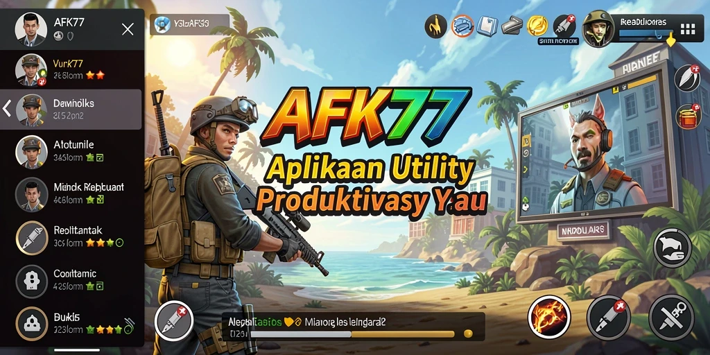 Tampilan antarmuka <strong>AFK77</strong> dengan fitur pengingat dan analisis.
