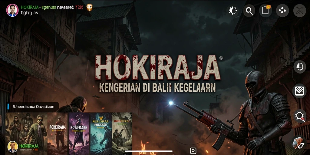 Screenshot gameplay HOKIRAJA menampilkan suasana Horror yang mencekam.