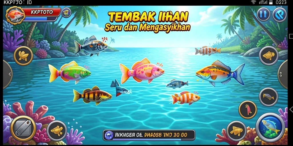 Screenshot gameplay KPKTOTO yang menampilkan aksi seru menangkap ikan.
