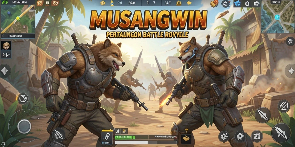 Screenshot gameplay yang menampilkan aksi seru di arena Battle Royale.