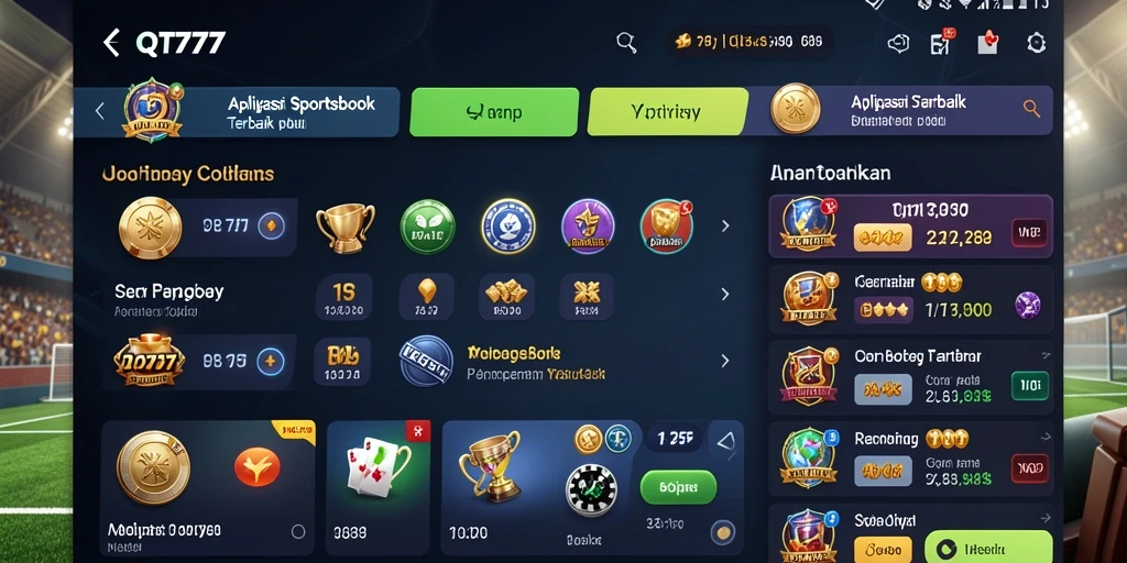 Tampilan menarik dari aplikasi sportsbook QT777 dengan nuansa modern.