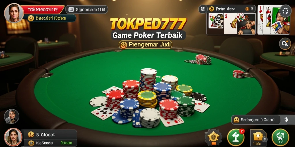 Tampilan gameplay aksi Poker yang mendebarkan dan menarik.