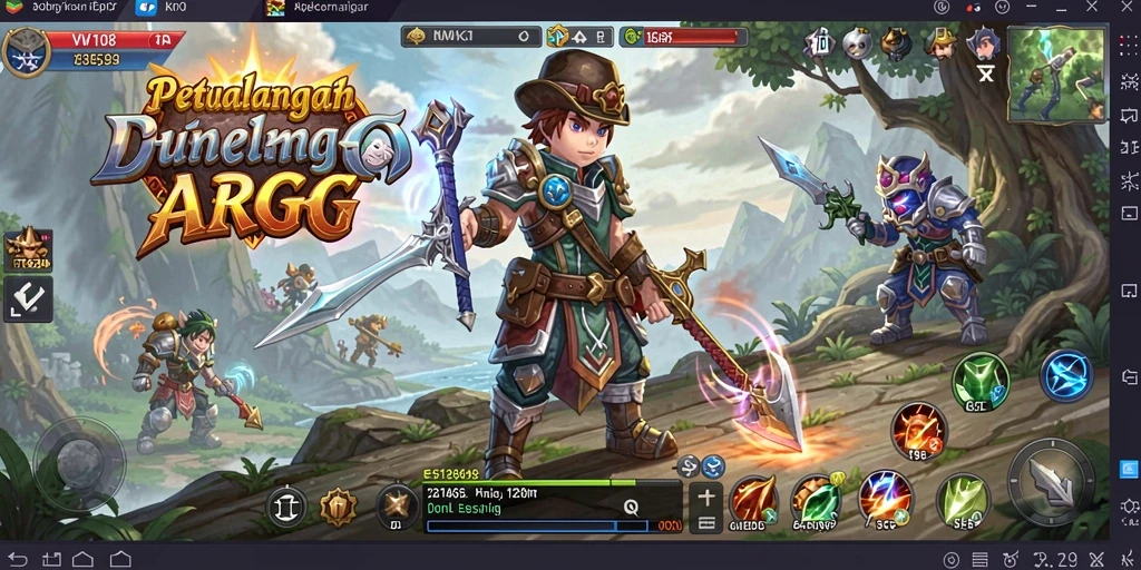Screenshot dari gameplay VW108 yang menunjukkan aksi seru di dunia ARPG.