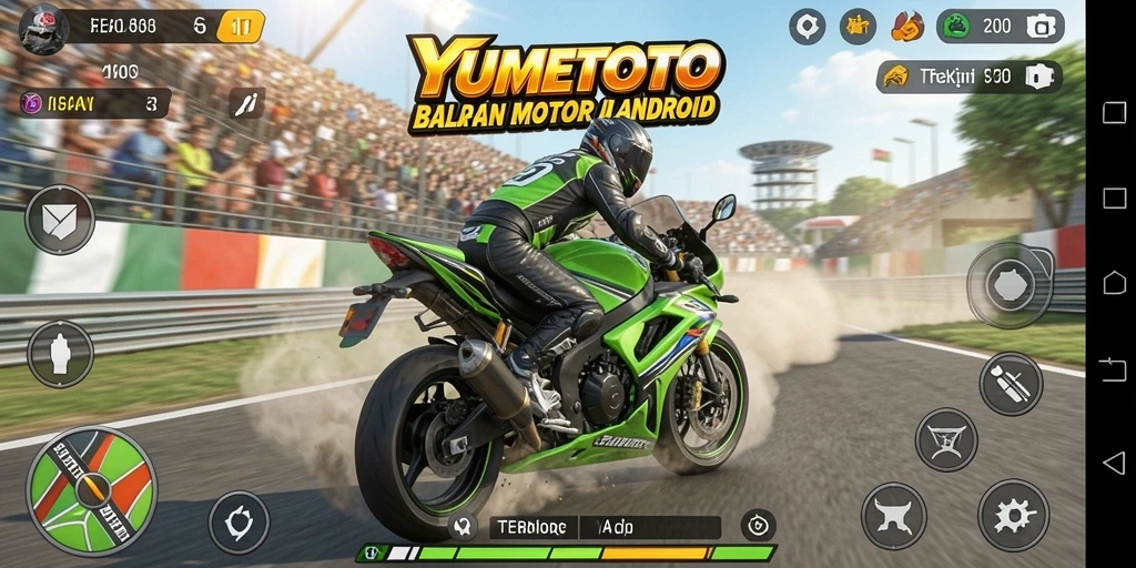 Gameplay seru balapan motor di YUMETOTO.